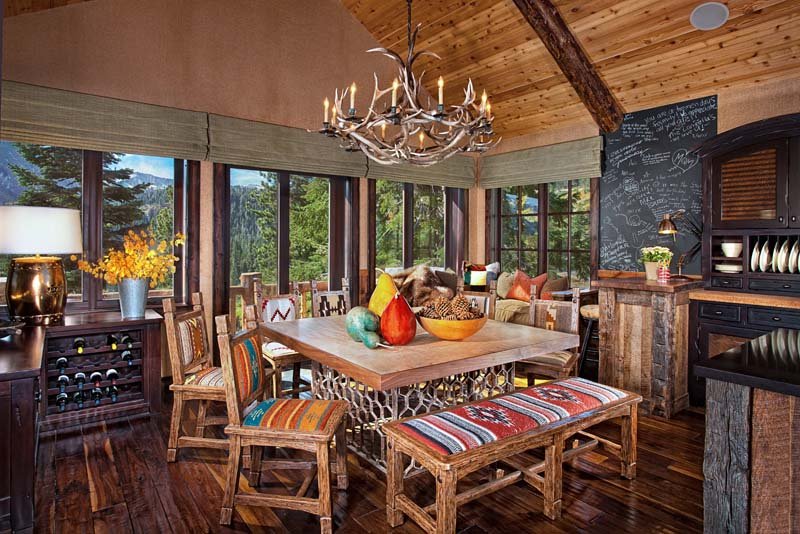 Rustic Kitchen with Exposed Beams and Cozy Ambiance in Mammoth Lakes, CA