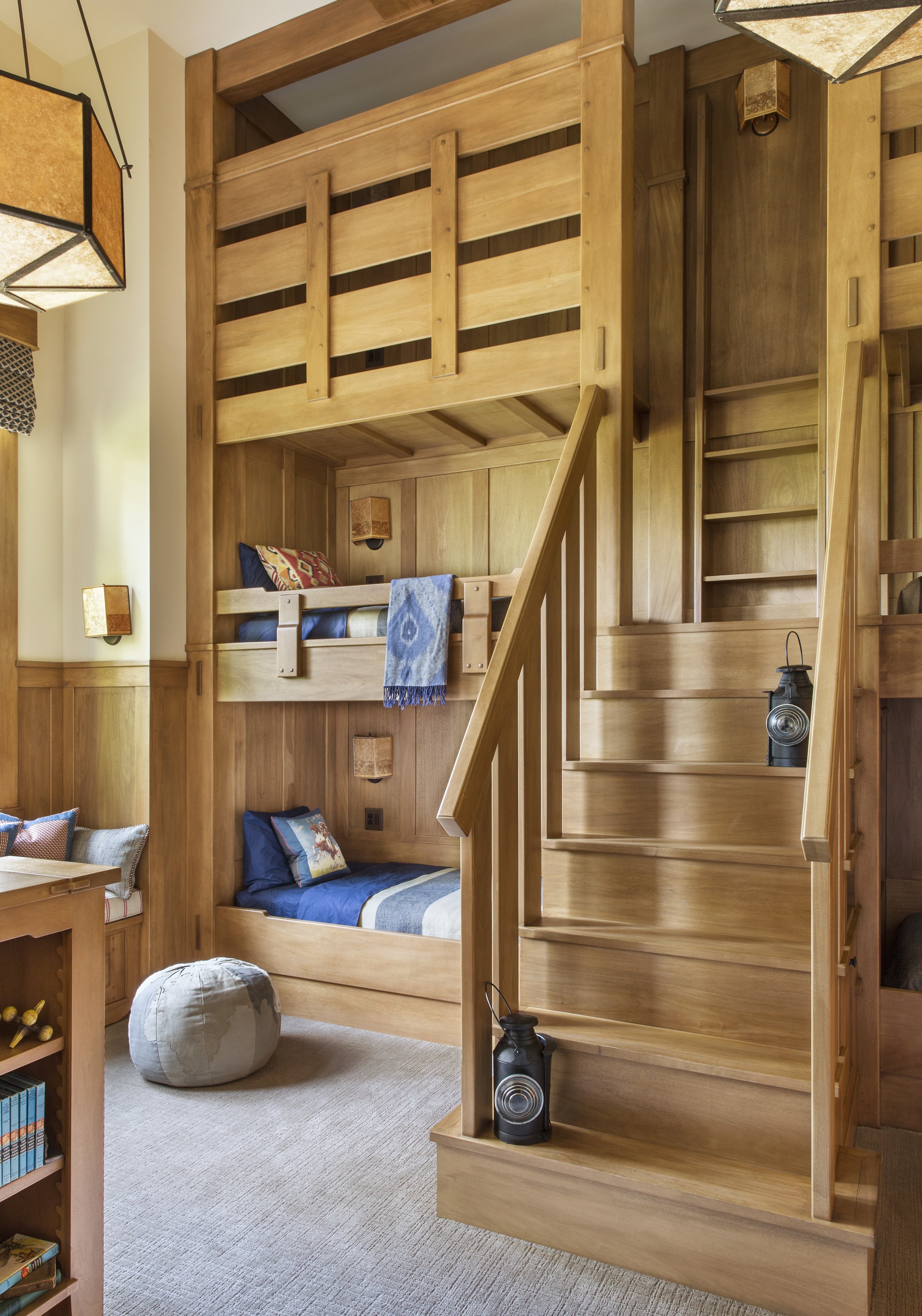 Tahoe Martis Camp Boys' Bunk Bedroom - Craftsman Greene and Greene Inspired Design