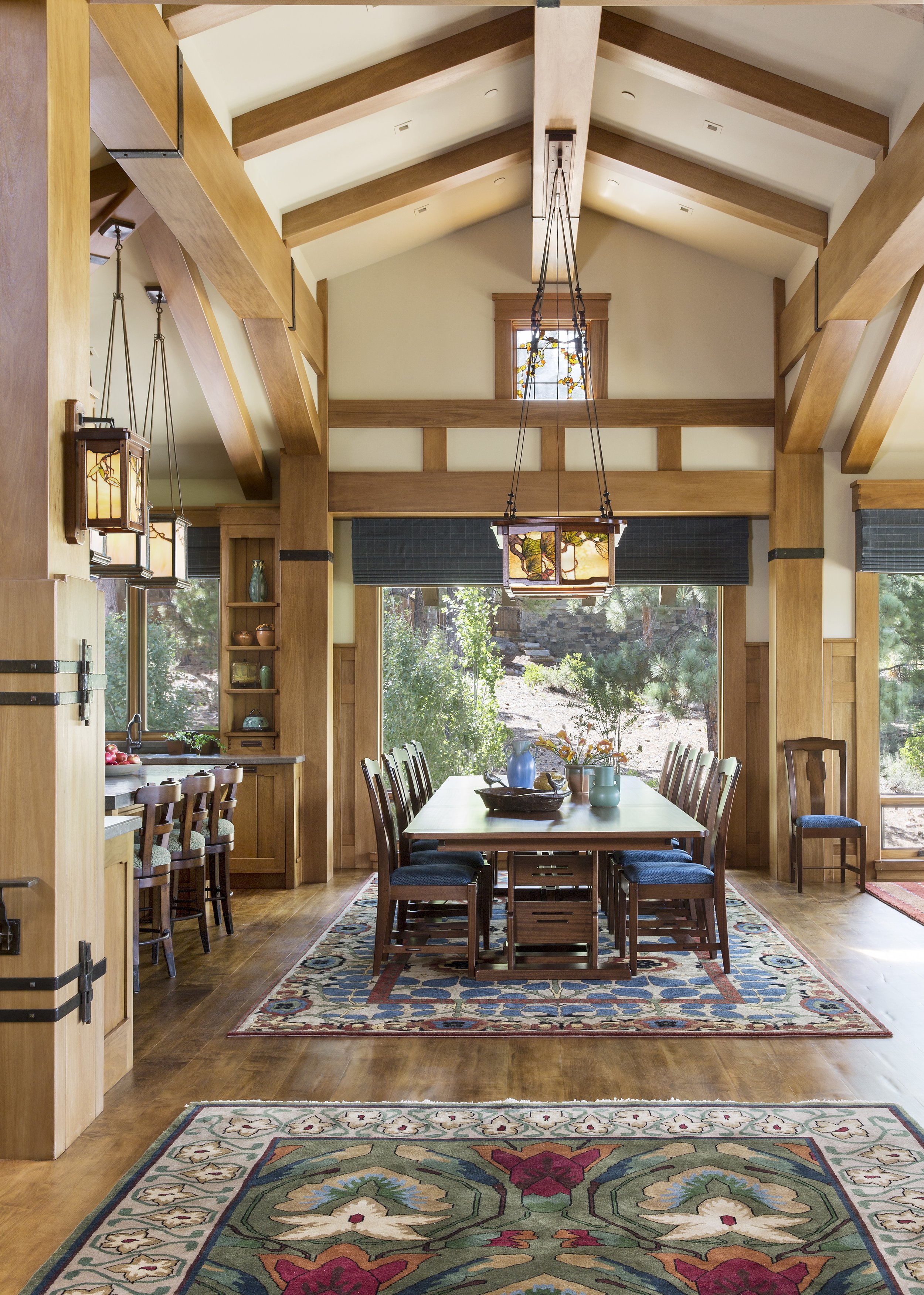 Tahoe Martis Camp, CA Dining Room - Craftsman Greene and Greene Inspired Design