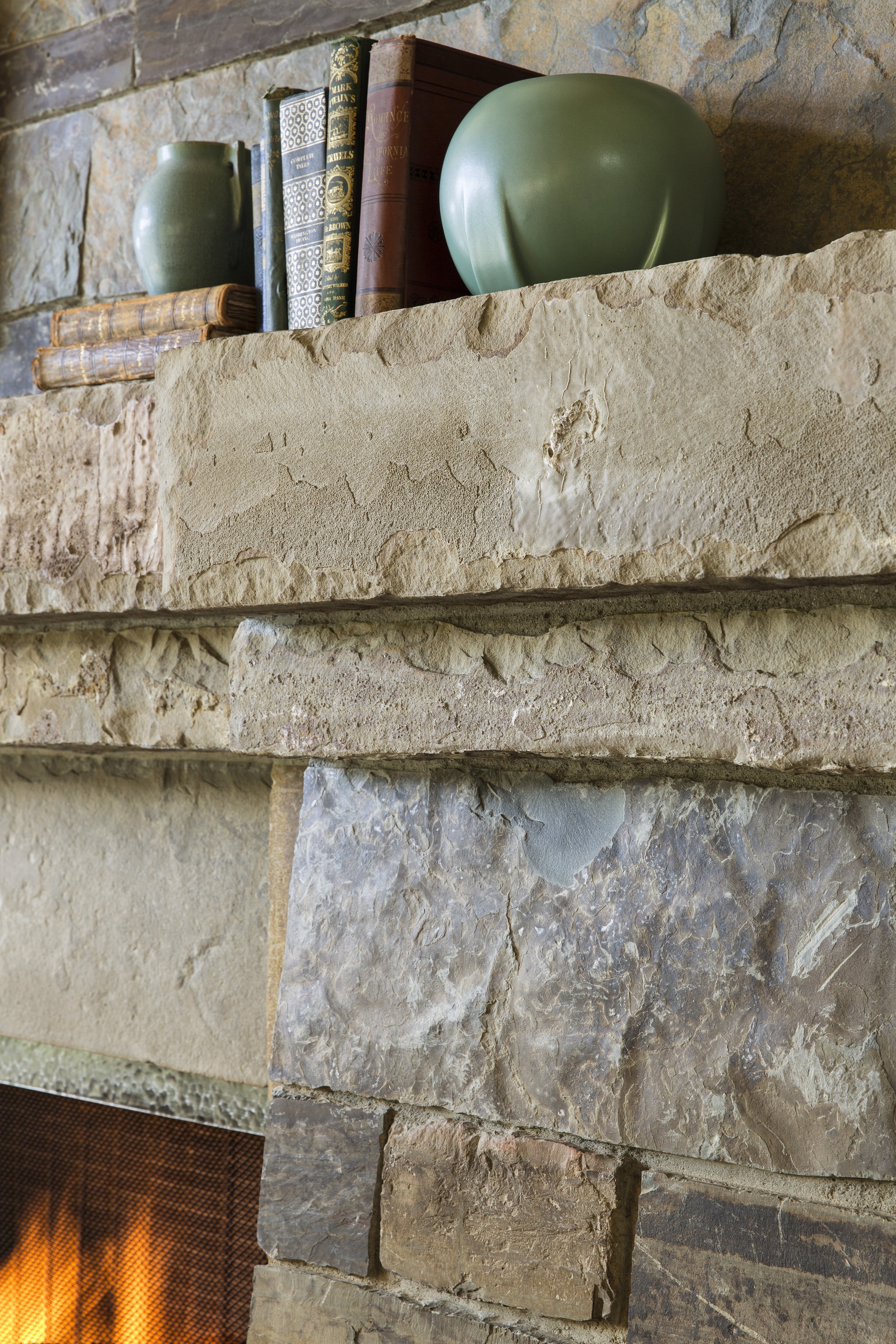 Tahoe Martis Camp, CA Custom Stone Fireplace Detail
