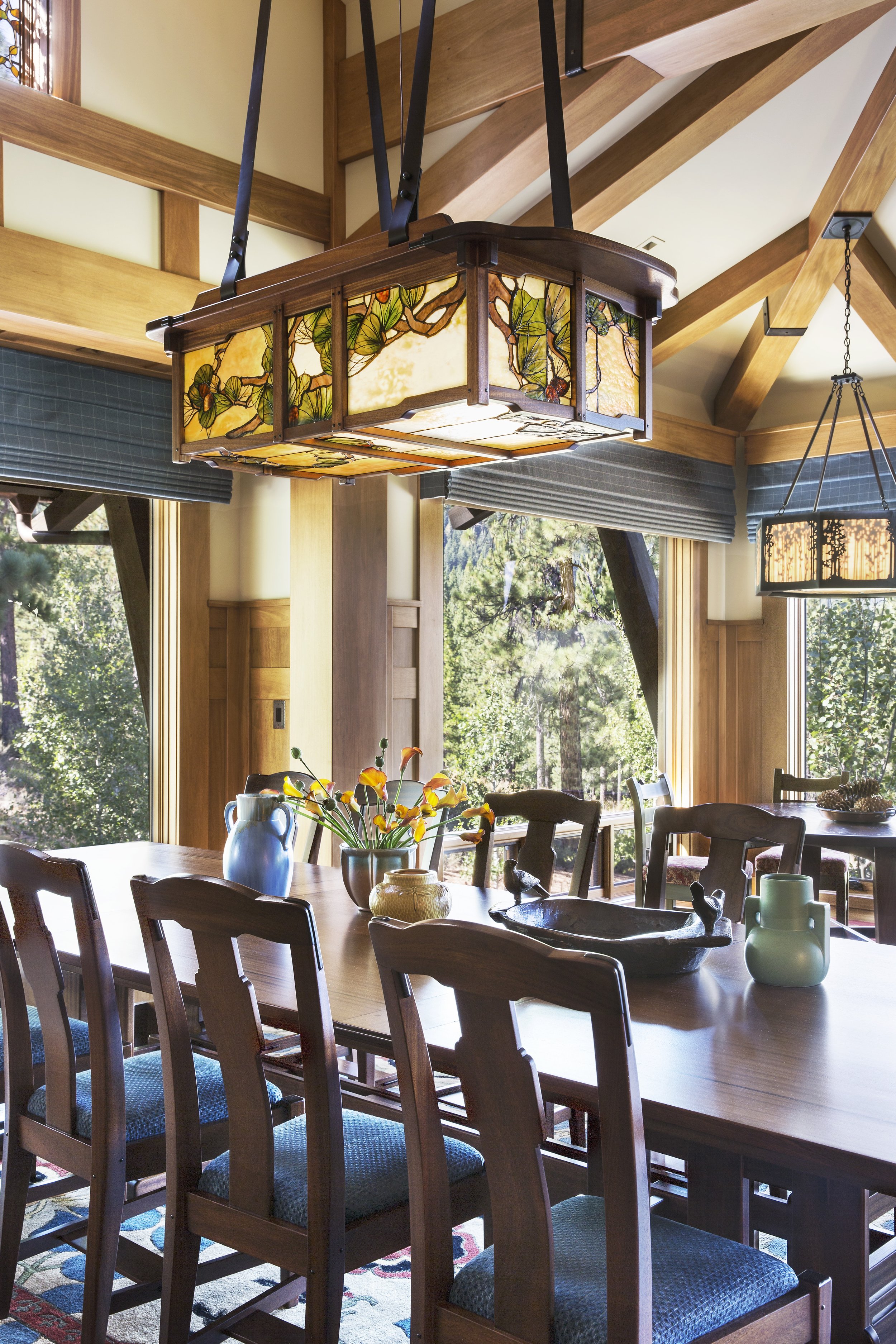Tahoe Martis Camp, CA Dining Table - Craftsman Greene and Greene Style Design
