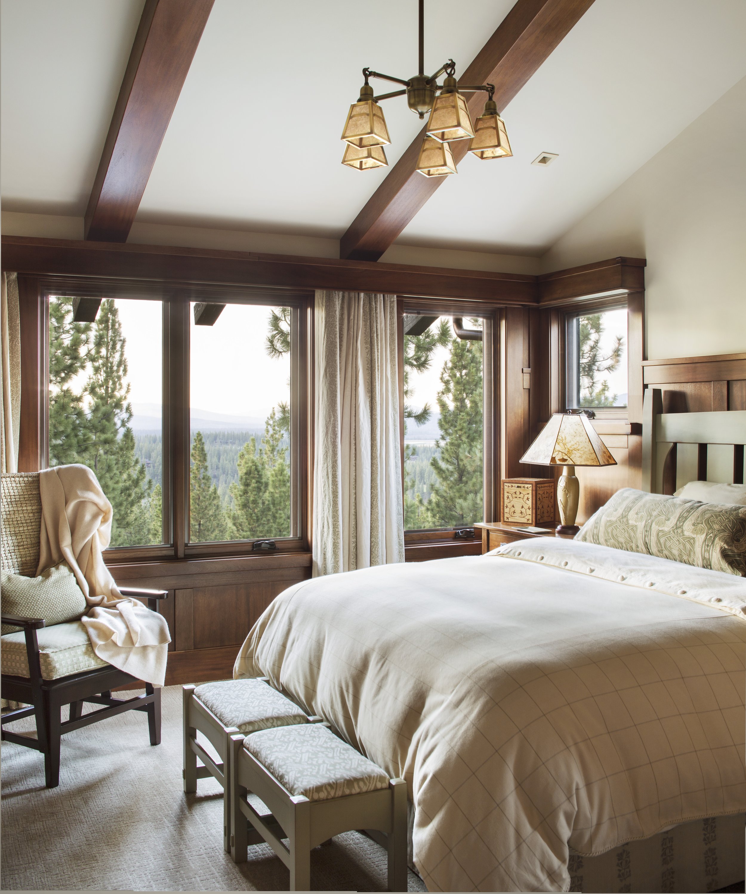 Cozy Guest Bedroom with Sitting Area in Tahoe Martis Camp, CA Home