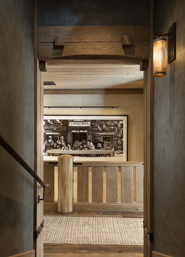 Custom Built Hallway with Vintage Photo in Mammoth Lakes, CA 