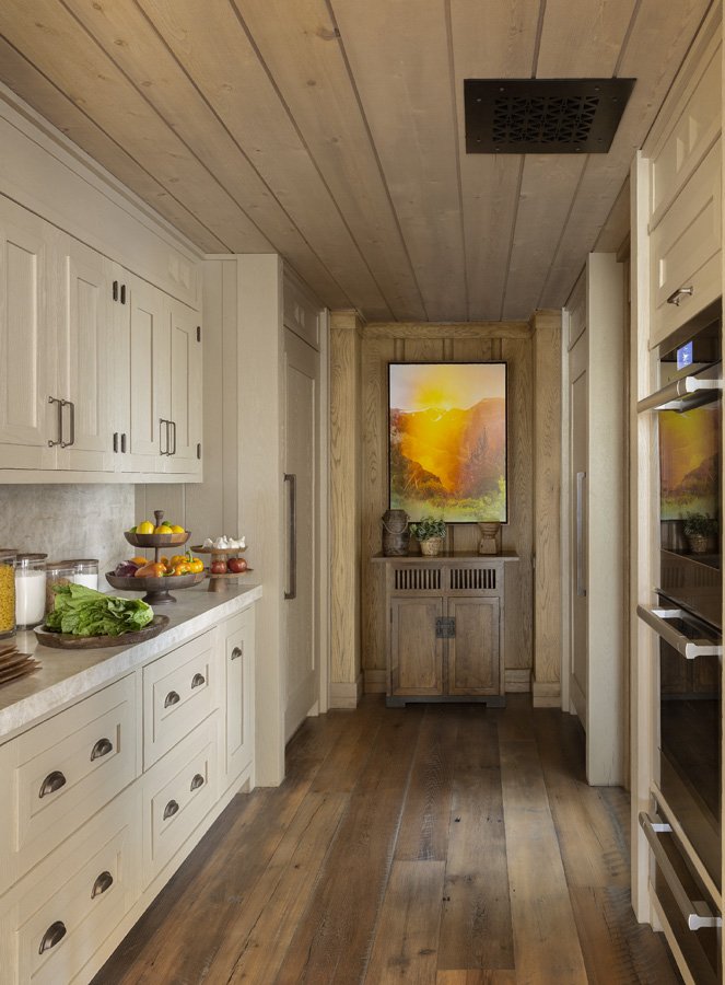 Rustic Butlers Pantry with Artistic Touches in Mammoth Lakes, CA