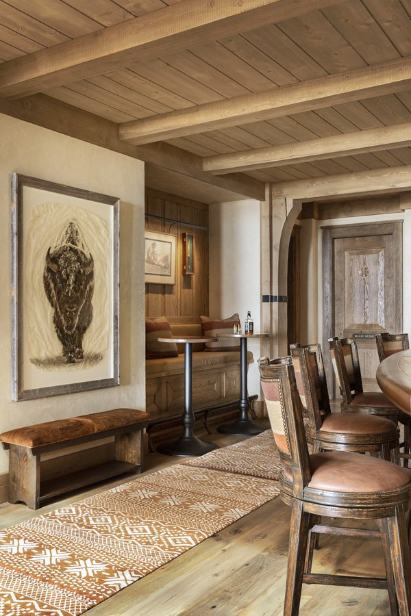 Custom Built Rustic Bar Area Design in Mammoth Lakes, CA