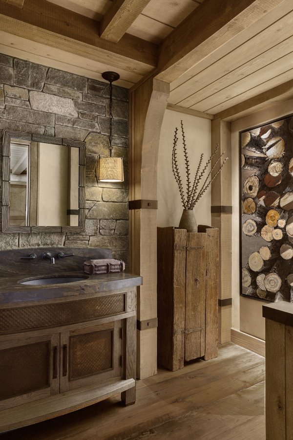 Custom Build Rustic Bathroom Design in Mammoth Lakes, CA