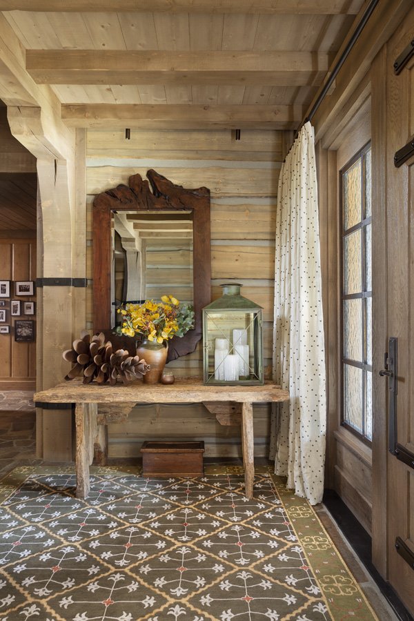 Charming Rustic Entryway Decor in Mammoth Lakes, CA Custom Build