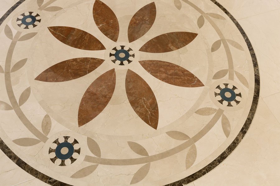 Decorative Floor Medallion in Palm Desert,  CA Home