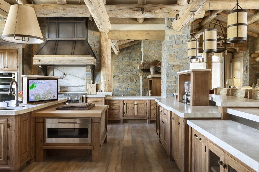 Detailed Rustic Kitchen Design in Mammoth Lakes, CA Custom Build