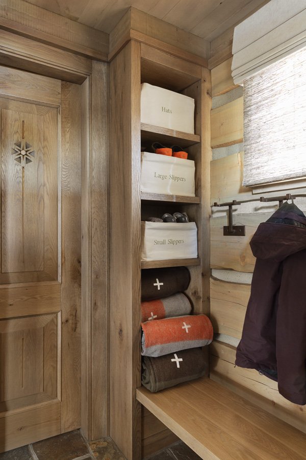 Mudroom Storage in Ski Lodge, Mammoth Lakes, CA