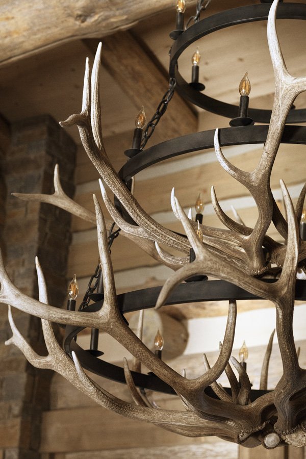 Detailed Metal Antler Chandelier in Mammoth Lakes, CA