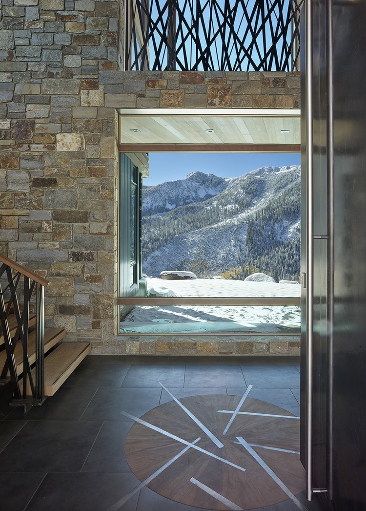nterior Design Custom Metal Medallion Entryl with Mountain View in Mammoth Lakes, CA