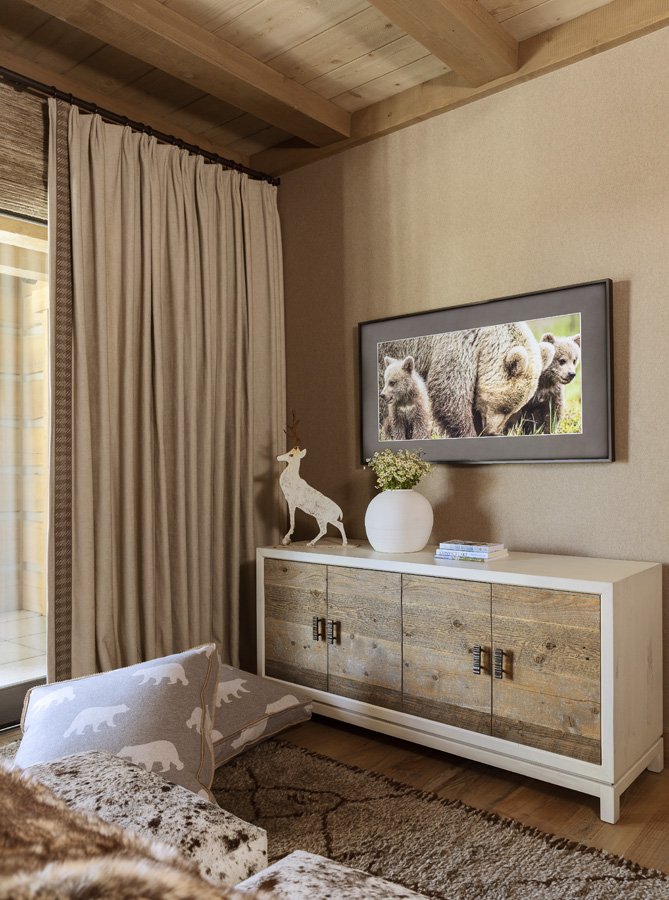 Modern Rustic Bedroom with Large Dresser n Mammoth Lakes, CA