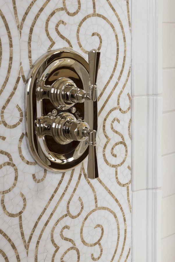 Custom Metal Gold Shower Hardware in Palm Desert, CA