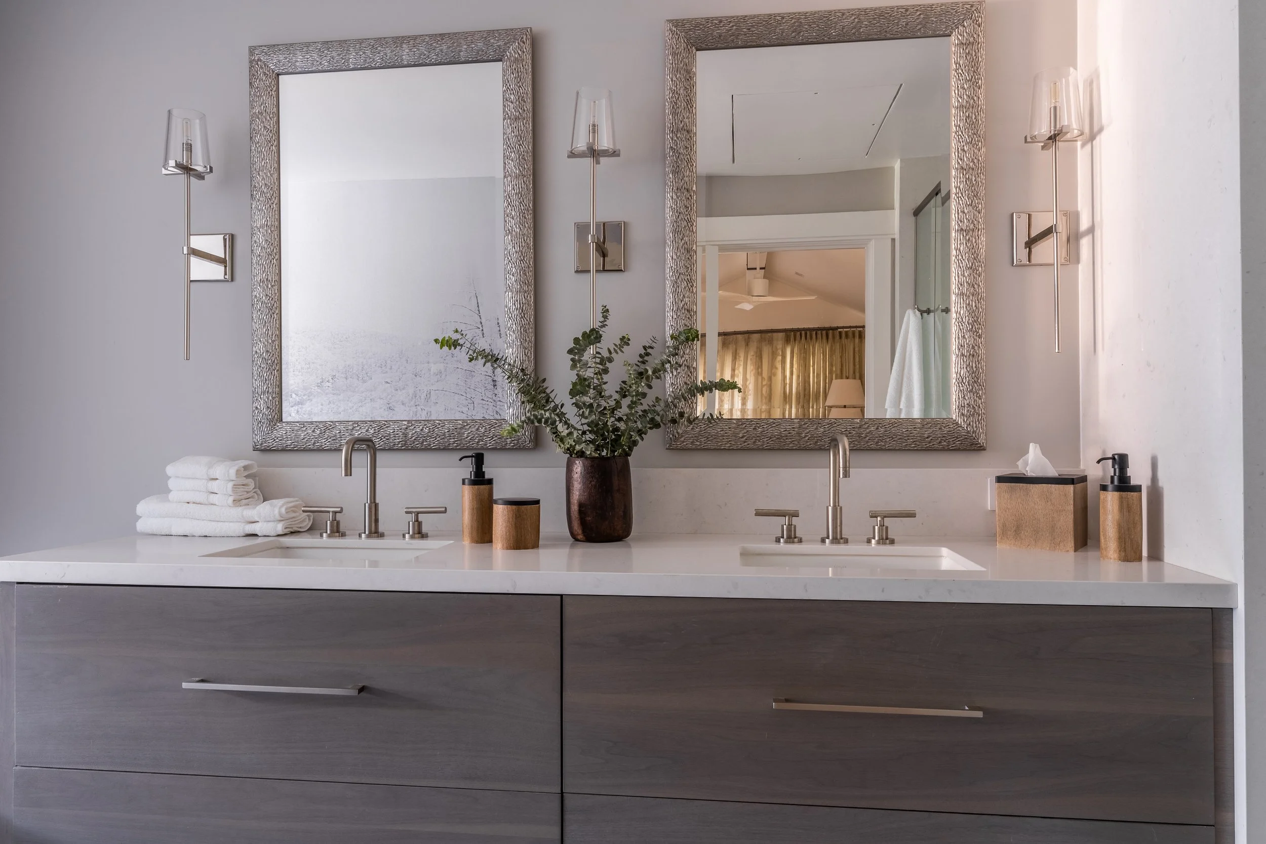 Bathroom Renovation Custom Double Vanity in Mammoth Lakes, CA