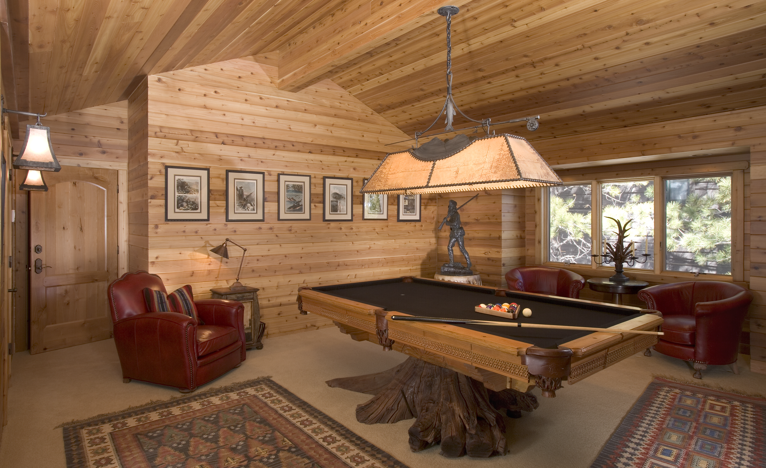 Mountain Cabin Rustic Game Room Billiard Room